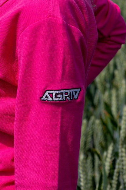 LADIES PINK LONG SLEEVE POLO SHIRT